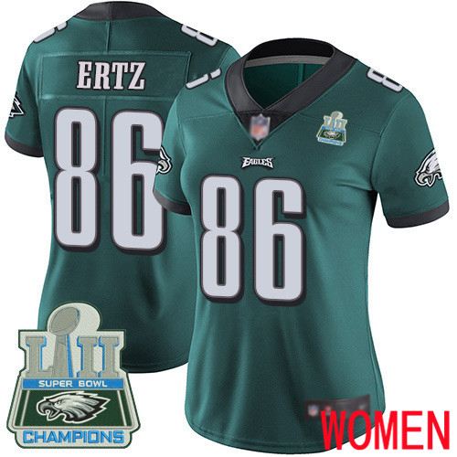 Women Philadelphia Eagles #86 Zach Ertz Midnight Green Team Color Vapor Untouchable NFL Jersey Limited Player 100th